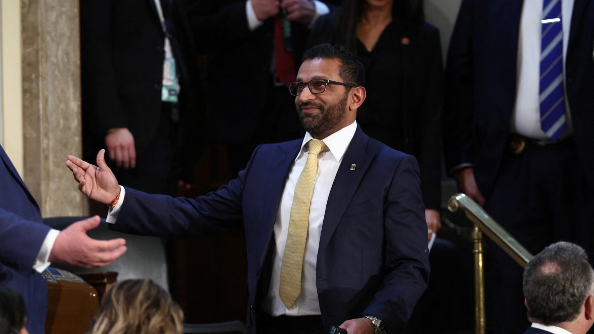 FBI Director Kash Patel gestures on the day of U.S. President Donald Trump's speech to a joint session of Congress, in the House Chamber of the U.S. Capitol in Washington, D.C., U.S., March 4, 2025. REUTERS/Evelyn Hockstein FBI Director Kash Patel gestures on the day of U.S. President Donald Trump's speech to a joint session of Congress, in the House Chamber of the U.S. Capitol in Washington, D.C., U.S., March 4, 2025. REUTERS/Evelyn Hockstein