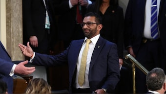 FBI Director Kash Patel gestures on the day of U.S. President Donald Trump's speech to a joint session of Congress, in the House Chamber of the U.S. Capitol in Washington, D.C., U.S., March 4, 2025. REUTERS/Evelyn Hockstein