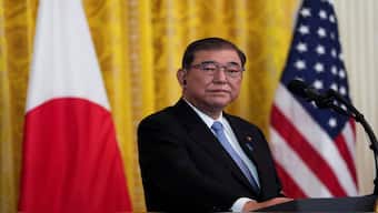 Japanese Prime Minister Shigeru Ishiba attends a joint press conference with US President Donald Trump in the East Room at the White House in Washington, US, February 7, 2025.  Reuters