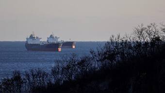 Crude oil tankers lie at anchor in Nakhodka Bay near the port city of Nakhodka, Russia. File image/ Reuters