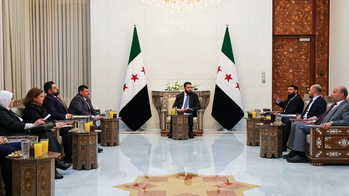 This handout picture released by the Syrian Presidency shows Syria's interim leader Ahmed al-Sharaa (C) meeting with members of the committee to draft a constitutional declaration for the country's transition after the overthrow of longtime ruler Bashar al-Assad, in Damascus. AFP This handout picture released by the Syrian Presidency shows Syria's interim leader Ahmed al-Sharaa (C) meeting with members of the committee to draft a constitutional declaration for the country's transition after the overthrow of longtime ruler Bashar al-Assad, in Damascus. AFP
