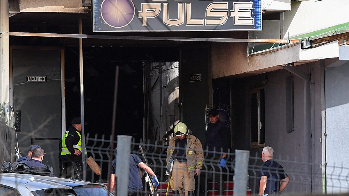Firefighters and police officers inspect the nightclub where a fire broke out overnight in Kocani, a town some 100 kilometres east of the capital Skopje. AFP Firefighters and police officers inspect the nightclub where a fire broke out overnight in Kocani, a town some 100 kilometres east of the capital Skopje. AFP