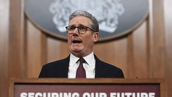 Britain's Prime Minister Keir Starmer speaks at a press conference following this morning's virtual summit video conference at 10 Downing Street in London, England, March 15, 2025. AP file