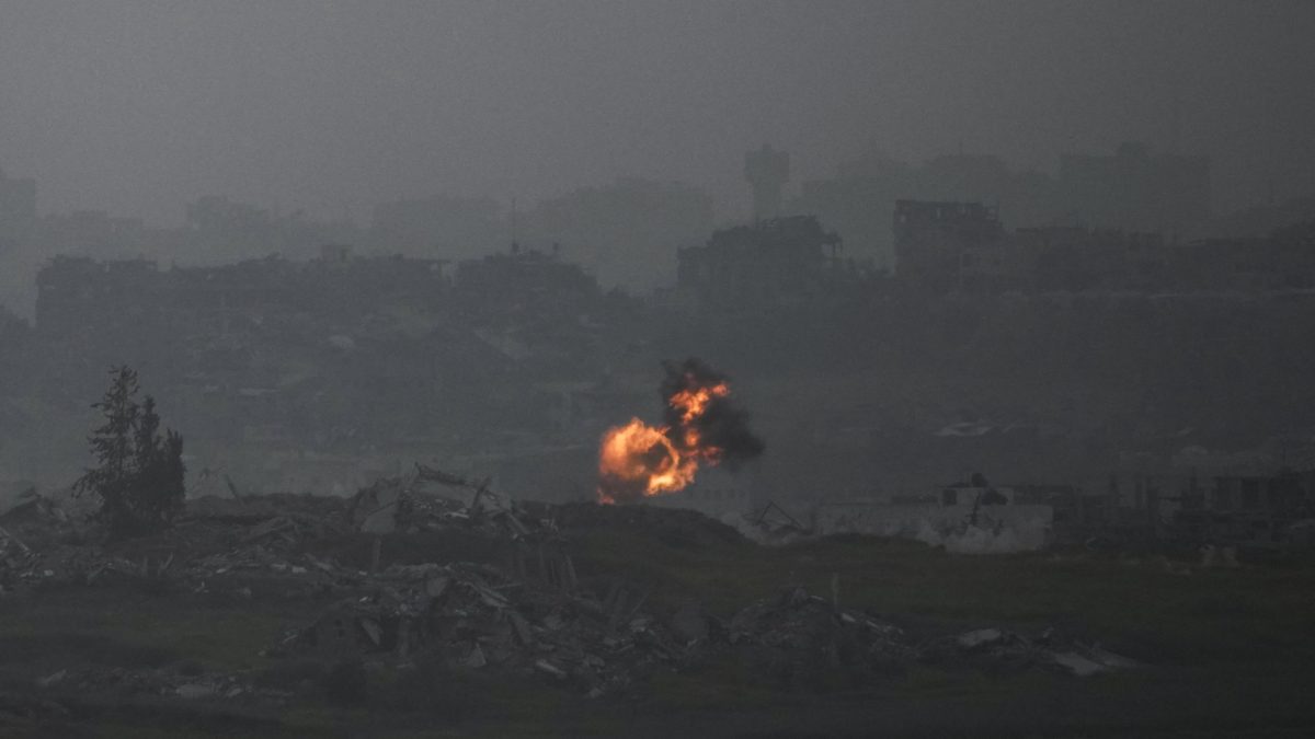 An explosion erupts in the northern Gaza Strip, as seee from southern Israel. AP An explosion erupts in the northern Gaza Strip, as seee from southern Israel. AP