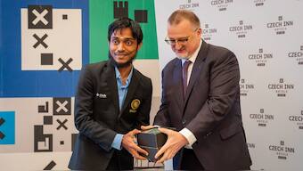 Aravindh Chithambaram has been in good form recently, winning two classical chess titles. Image: Prague Chess festival 