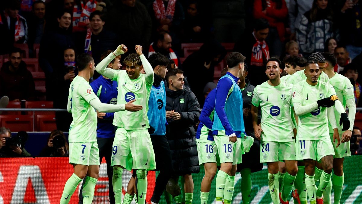 All four goals for Barcelona were scored after the 70th minute in the match. Image: Reuters
All four goals for Barcelona were scored after the 70th minute in the match. Image: Reuters