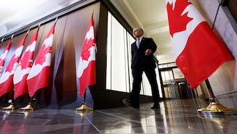 Canada's Prime Minister Mark Carney arrives to a press conference to discuss a response to US President Donald Trump's new tariffs, in Ottawa, Ontario, Canada on Thursday. Reuters File