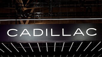 A logo of Cadillac is seen on media day at the 2024 Paris Auto Show in Paris. Image: Reuters
