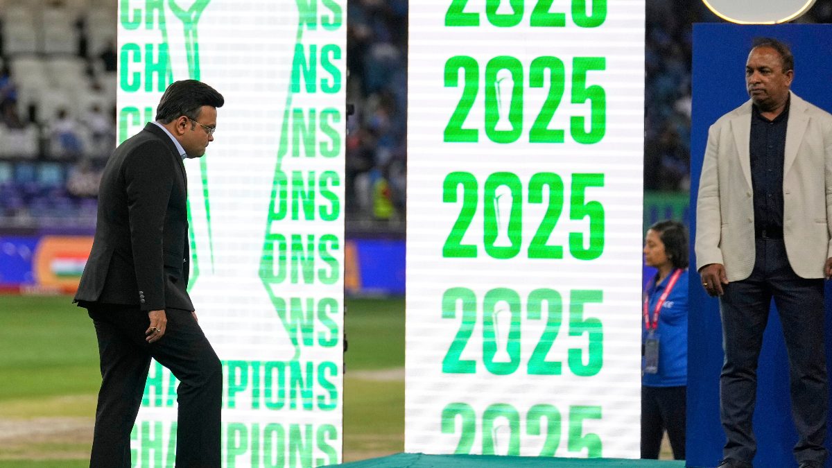 Champions Trophy 2025 final presentation ceremony included multiple guests from India. Image: AP Champions Trophy 2025 final presentation ceremony included multiple guests from India. Image: AP