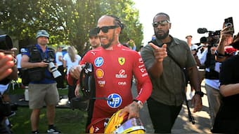 Ferrari's Lewis Hamilton at the Albert Park Grand Prix Circuit ahead of the Australian Grand Prix . Image: Reuters
