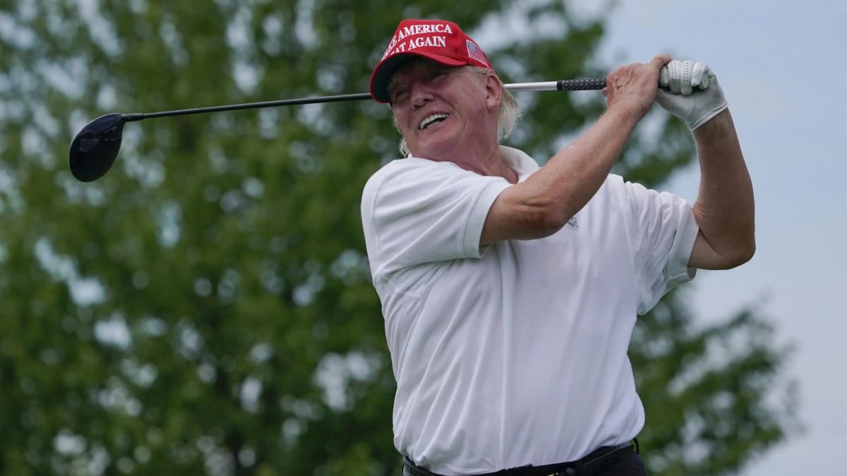 US President Donald Trump plays during the pro-am round of the Bedminster Invitational LIV Golf tournament in Bedminster, NJ., Thursday, July 28, 2022. (Photo: AP) US President Donald Trump plays during the pro-am round of the Bedminster Invitational LIV Golf tournament in Bedminster, NJ., Thursday, July 28, 2022. (Photo: AP)