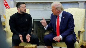 US President Donald Trump shouts at Ukrainian President Volodymyr Zelenskiy during their interaction with the press at the White House in Washington, DC, on February 28, 2025. Reuters File
