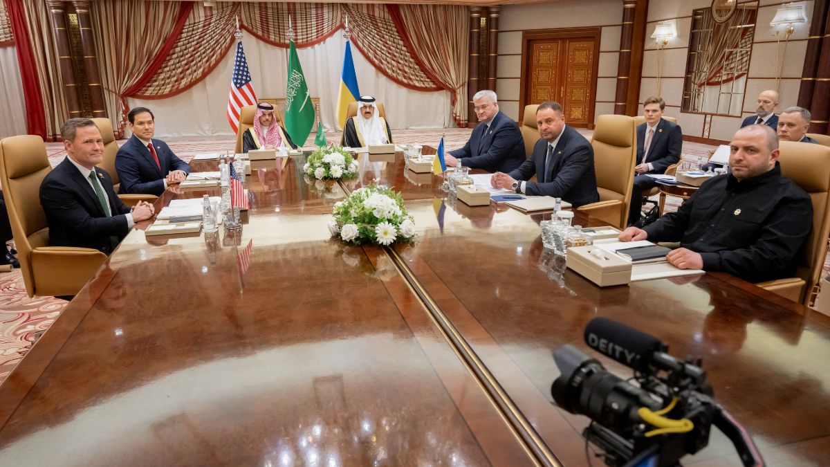 US Secretary of State Marco Rubio and National Security Adviser Mike Waltz hold talks with Ukrainian Foreign Minister Andrii Sybiha, Ukrainian President Volodymyr Zelenskyy's chief of staff Andriy Yermak, and Ukrainian Minister of Defense Rustem Umerov in the presence of Saudi Foreign Minister Faisal bin Farhan and National Security Advisor Mosaad bin Mohammad Al-Aiban, in Jeddah, Saudi Arabia, March 11, 2025. (Photo: Reuters) US Secretary of State Marco Rubio and National Security Adviser Mike Waltz hold talks with Ukrainian Foreign Minister Andrii Sybiha, Ukrainian President Volodymyr Zelenskyy's chief of staff Andriy Yermak, and Ukrainian Minister of Defense Rustem Umerov in the presence of Saudi Foreign Minister Faisal bin Farhan and National Security Advisor Mosaad bin Mohammad Al-Aiban, in Jeddah, Saudi Arabia, March 11, 2025. (Photo: Reuters)