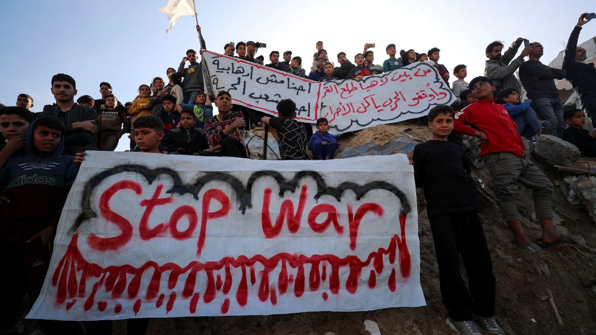 Palestinians protest to demand an end to war, chanting anti-Hamas slogans, in Beit Lahiya in the northern Gaza Strip, March 26, 2025. File Image/Reuters Palestinians protest to demand an end to war, chanting anti-Hamas slogans, in Beit Lahiya in the northern Gaza Strip, March 26, 2025. File Image/Reuters
