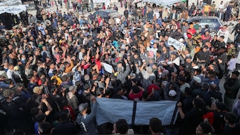 Palestinians protest to demand an end to war, chanting anti-Hamas slogans, in Beit Lahiya in the northern Gaza Strip, March 26, 2025. File Image/Reuters