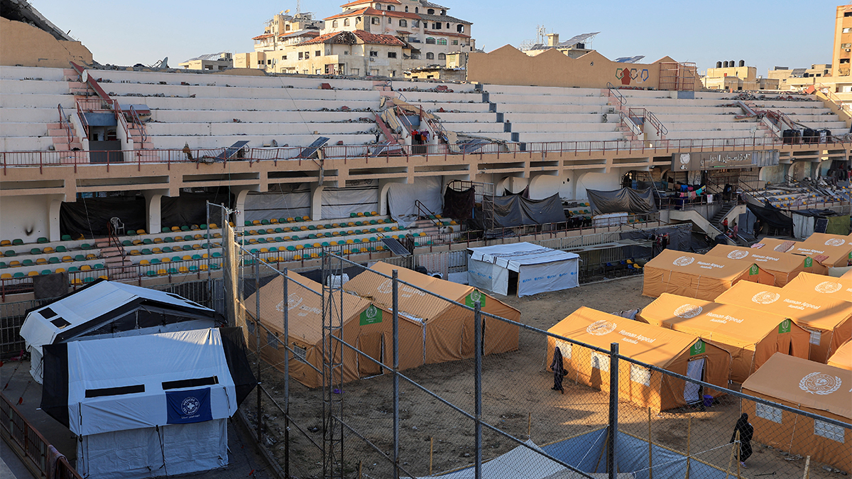 Displaced Palestinians take shelter in a tent camp set up at Palestine Stadium, which was damaged during the Israeli offensive, in Gaza City, March 11, 2025. Reuters Displaced Palestinians take shelter in a tent camp set up at Palestine Stadium, which was damaged during the Israeli offensive, in Gaza City, March 11, 2025. Reuters