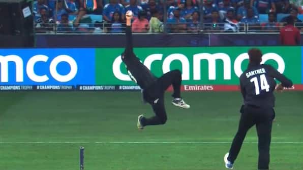 India vs New Zealand final: Glenn Phillips pulls off another sensational catch to revive Kiwis' hopes; watch video