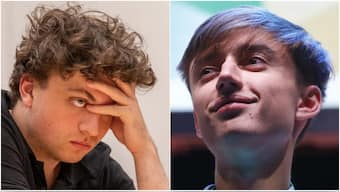 American Grandmaster Hans NIemann will have to face one question from Daniil Dubov after losing an 18-game blitz showdown against the Russian GM in Moscow. Image credit: Instagram/Reuters