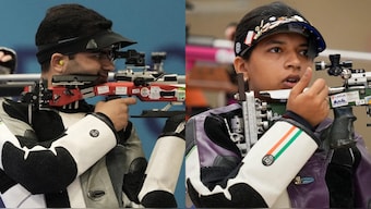 India registered three fourth-place finishes in shooting events at Paris Olympics 2024. Images: Reuters/PTI
