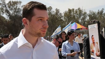 Leader of France's National Rally (RN) Jordan Bardella visits a memorial for victims and hostages of the 2023 attacks by Palestinian militants, at the Supernova music festival site near kibbutz Re'im in southern Israel on March 26, 2025. File Image/Reuters