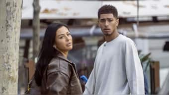 England and Real Madrid star Jude Bellingham seen with his partner, influencer and model Ashlyn Castro. Image credit: BackGrid