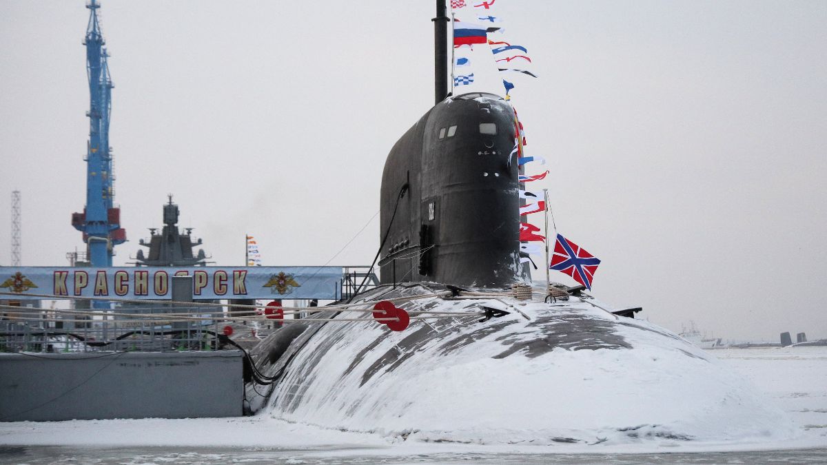 The nuclear-powered submarine Krasnoyarsk is seen during a flag-raising ceremony at the naval base in the northern city of Severodvinsk, Russia, December 11, 2023. Representational Image/Sputnik via Reuters The nuclear-powered submarine Krasnoyarsk is seen during a flag-raising ceremony at the naval base in the northern city of Severodvinsk, Russia, December 11, 2023. Representational Image/Sputnik via Reuters