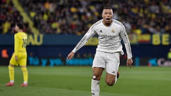 Kylian Mbappe has broken Brazilian Ronaldo's debut season goal-scoring record at Real Madrid. Image: Reuters
