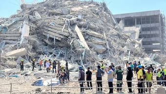 WATCH: Buildings sway, water spills from rooftop pools as massive 7.7-magnitude Myanmar earthquake triggers panic. Image: Reuters