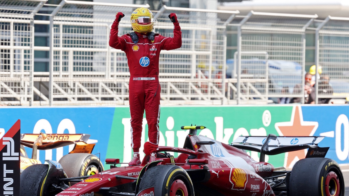 Chinese Grand Prix: Hamilton registers first win with Ferrari as McLaren's Piastri claims maiden F1 pole