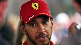 Lewis Hamilton was disqualified in his second race for Ferrari. Image: Reuters