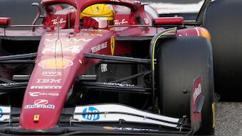Ferrari's Lewis Hamiton steers his car during pre-season testing in Bahrain. AP