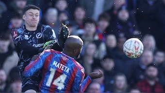 Millwall goalkeeper Liam Roberts struck Crystal Palace striker Jean-Philippe Mateta on the head while attempting a dangerous clearance of the ball just minutes after kickoff in the FA Cup fifth round clash at Selhurst Park. Reuters