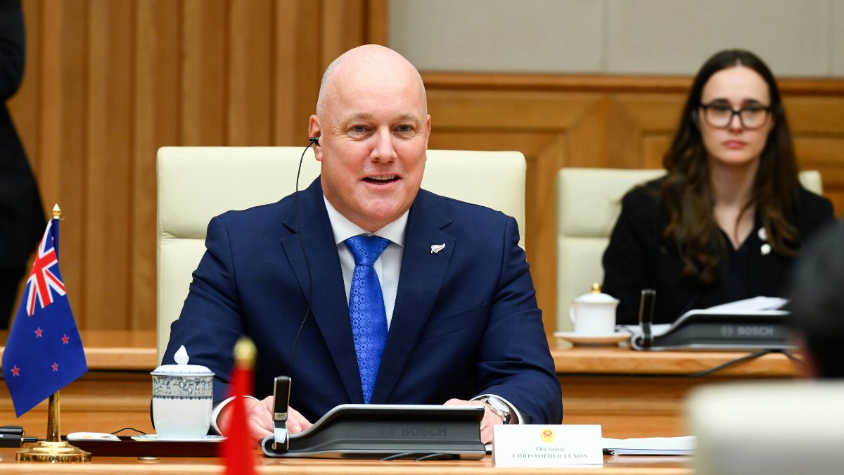 New Zealand Prime Minister Christopher Luxon speaks during a meeting with Vietnamese Prime Minister Pham Minh Chinh (not seen) in Hanoi, Vietnam on February 26, 2025. File Image/AP New Zealand Prime Minister Christopher Luxon speaks during a meeting with Vietnamese Prime Minister Pham Minh Chinh (not seen) in Hanoi, Vietnam on February 26, 2025. File Image/AP