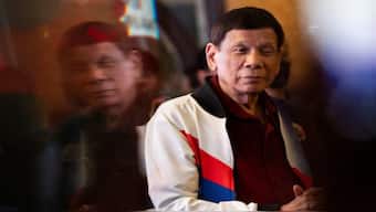 Former Philippine president Rodrigo Duterte delivers a speech during the proclamation rally for his political party PDP-Laban's senatorial candidates ahead of the midterm elections, at Club Filipino in San Juan, Metro Manila, Philippines, February 13, 2025. Reuters