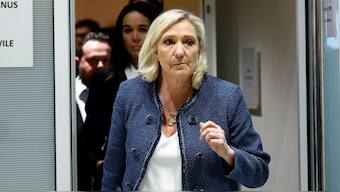French far-right leader Marine Le Pen, member of parliament of the Rassemblement National (National Rally - RN) party, leaves the courthouse on the day of the verdict of her trial alongside 24 other defendants (party officials and employees, former lawmakers and parliamentary assistants) and the RN party itself, over accusations of misappropriation of European Union funds, in Paris, France, March 31, 2025. File Image/Reuters