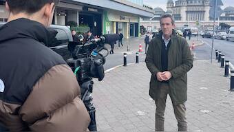 Mark Lowen, journalist reports for the BBC in Istanbul, Turkey on March 24, 2025. X/marklowen