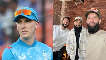 Moeen Ali and Adil Rashid spoke in favour of BCCI banning Harry Brook on Beard Before Wicket podcast. Images: Reuters/Nubaid Haroon on X
