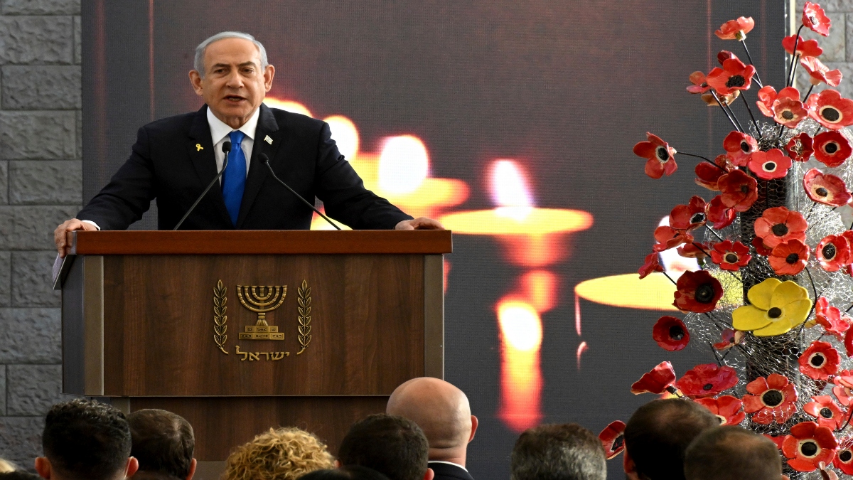 Israeli Prime Minister Benjamin Netanyahu speaks at a memorial ceremony for those killed by Hamas during the October 7, 2023 attack, in Jerusalem, on October 28, 2024. AP File Israeli Prime Minister Benjamin Netanyahu speaks at a memorial ceremony for those killed by Hamas during the October 7, 2023 attack, in Jerusalem, on October 28, 2024. AP File