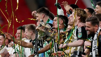 Newcastle players celebrate winning the Carabao Cup as the club ended decades long trophy drought. Image: Reuters