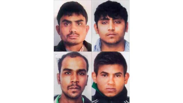 The 2012 Delhi gang rape case convicts, clockwise from top left, Akshay Thakur, Vinay Sharma, Pawan Gupta and Mukesh Singh, whose death sentence was confirmed by the Supreme Court in New Delhi on Friday. A 23-year-old medical student was gangraped and tortured on a moving bus on her way home on December 16, 2012. PTI