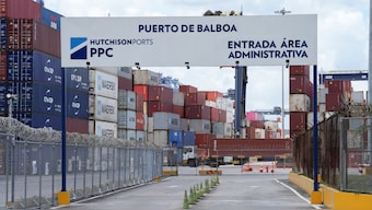 The entrance of the Balboa Port is pictured after Hong Kong's CK Hutchison Holdings Ltd 0001.HK agreed to sell its interests in a key Panama Canal port operator to a BlackRock Inc-backed consortium in Panama City, Panama, March 4, 2025. File Image/Reuters