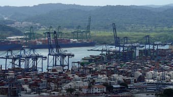 A view of the Balboa Port is pictured after Hong Kong's CK Hutchison agreed to sell its interests in a key Panama Canal port operator to a BlackRock Inc-backed consortium, amid pressure from US President Donald Trump to curb China's influence in the region, Panama City, Panama, March 4, 2025. File Image/Reuters
