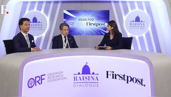 Osamu Yamamoto, Chief Executive Officer, Unison Capital Management Pte. Ltd., Japan and Tadashi Maeda, Chairman of the Board, Japan Bank for International Cooperation, Japan take part in the session Japan’s Strategic Investments moderated by Jhanvi Tripathi, Associate Fellow, Observer Research Foundation, India at Firstpost’s IdeasPod as part of the annual Raisina Dialogue organised by Observers Research Foundation (ORF) in partnership with the Ministry of External Affairs