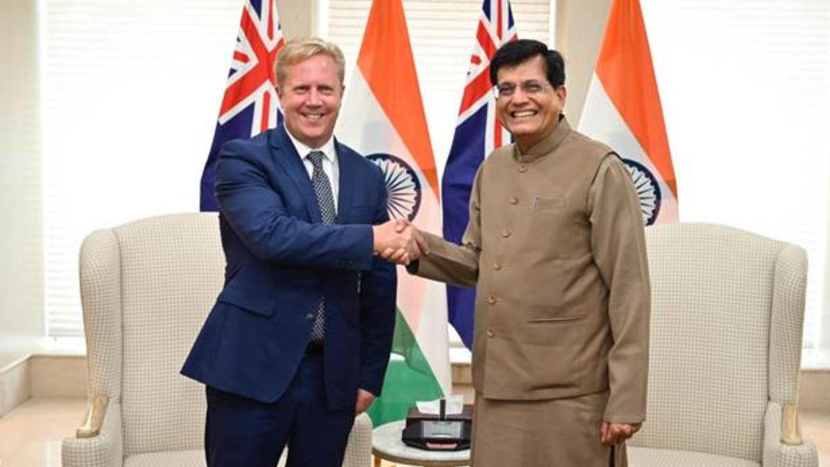 Piyush Goyal, India's Minister for Commerce and Industry and Todd McClay, New Zealand's Minister for Trade and Investment. Image/PIB Piyush Goyal, India's Minister for Commerce and Industry and Todd McClay, New Zealand's Minister for Trade and Investment. Image/PIB