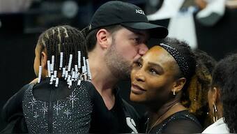 American tennis legend Serena Williams (right) with her husband Alexis Ohanian and their daughter Olympia at the Billie Jean King National Tennis Center during the US Open in 2022. Reuters