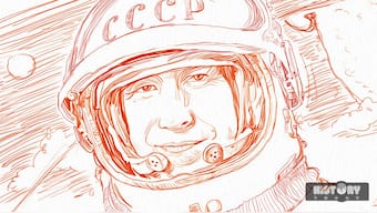 On 18 March, 1965, Soviet cosmonaut Alexei Leonov became the first person to leave a space capsule and, tethered to it, float freely in orbit – to space-walk. Illustration: Santan