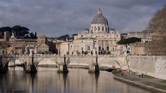 A general view of St Peter's Basilica, as Pope Francis continues his treatment, as seen from Rome, Italy, February 28, 2025. File Image/Reuters