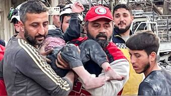 The blast from an unexploded bomb in Syria killed at least 16, including five children. AFP