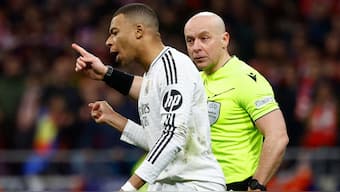 Referee Szymon Marciniak during the Champions League match between Real Madrid and Atletico Madrid. Image: Reuters