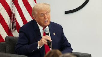 US President Donald Trump delivers remarks during a Business Roundtable event in Washington, DC, US, March 11, 2025. File Image/Reuters